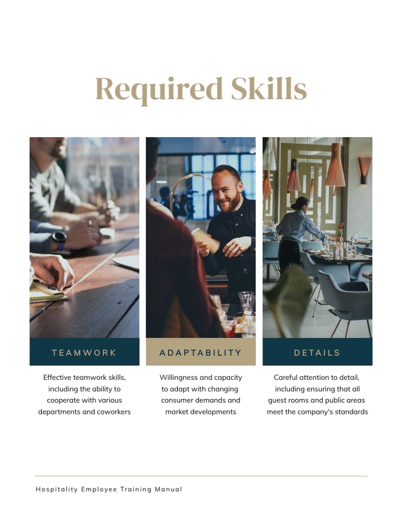 Hospitality Employee Training Manual Template | Visme