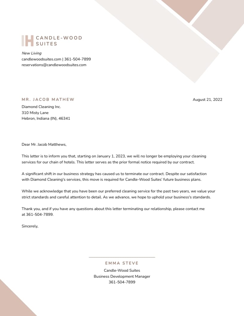 Hotel Service Business Letterhead Template