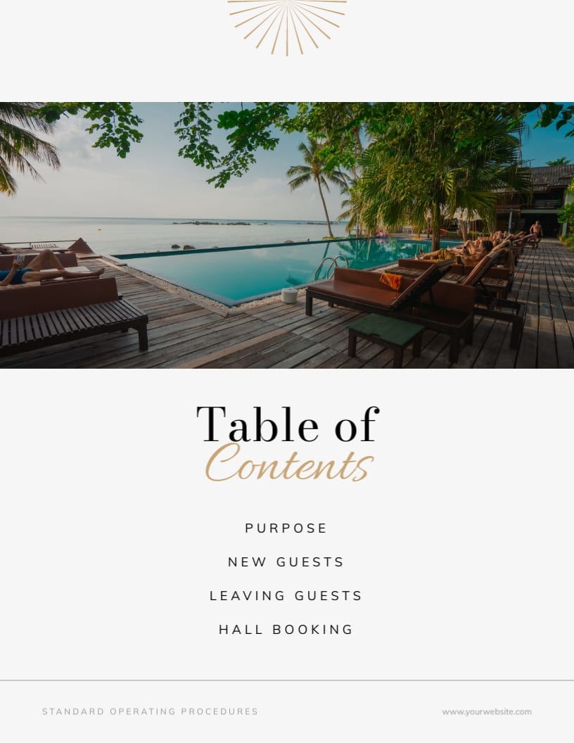 Hotel and Hospitality SOP Plan