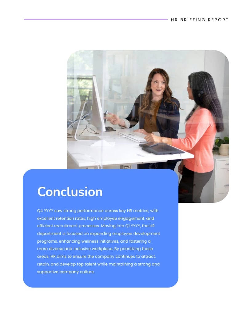 Human Resources HR Briefing Report Template | Visme