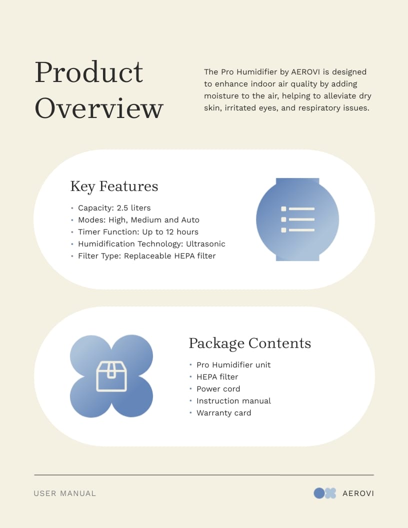 Humidifier Instruction Manual Template - Slide 3 Humidifier Instruction Manual Template - Slide 3
