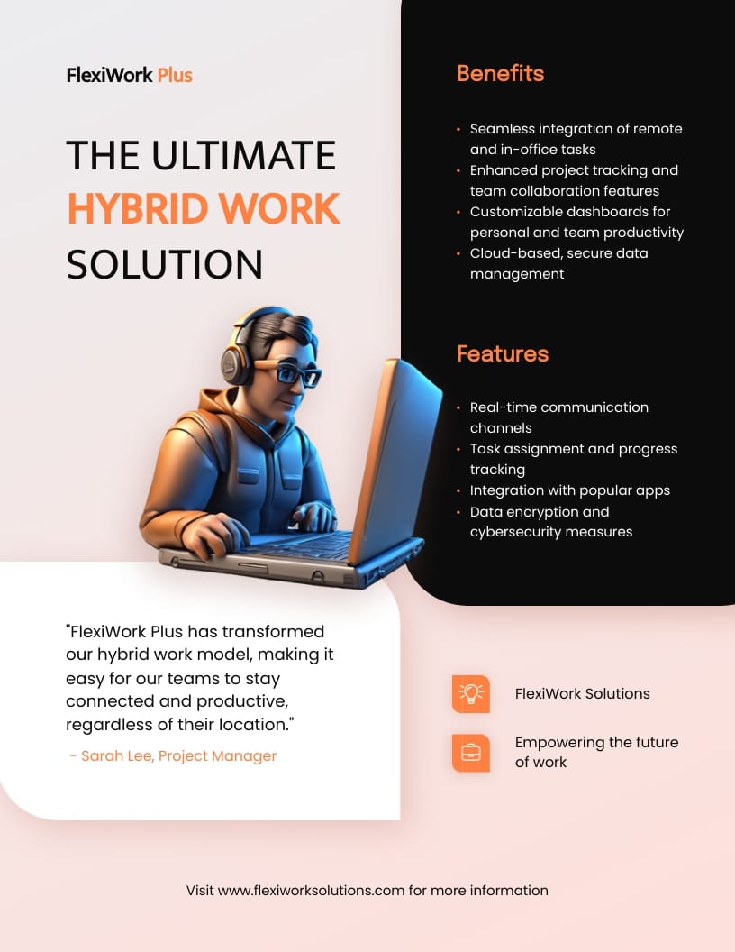 Hybrid Work Software Sell Sheet Template