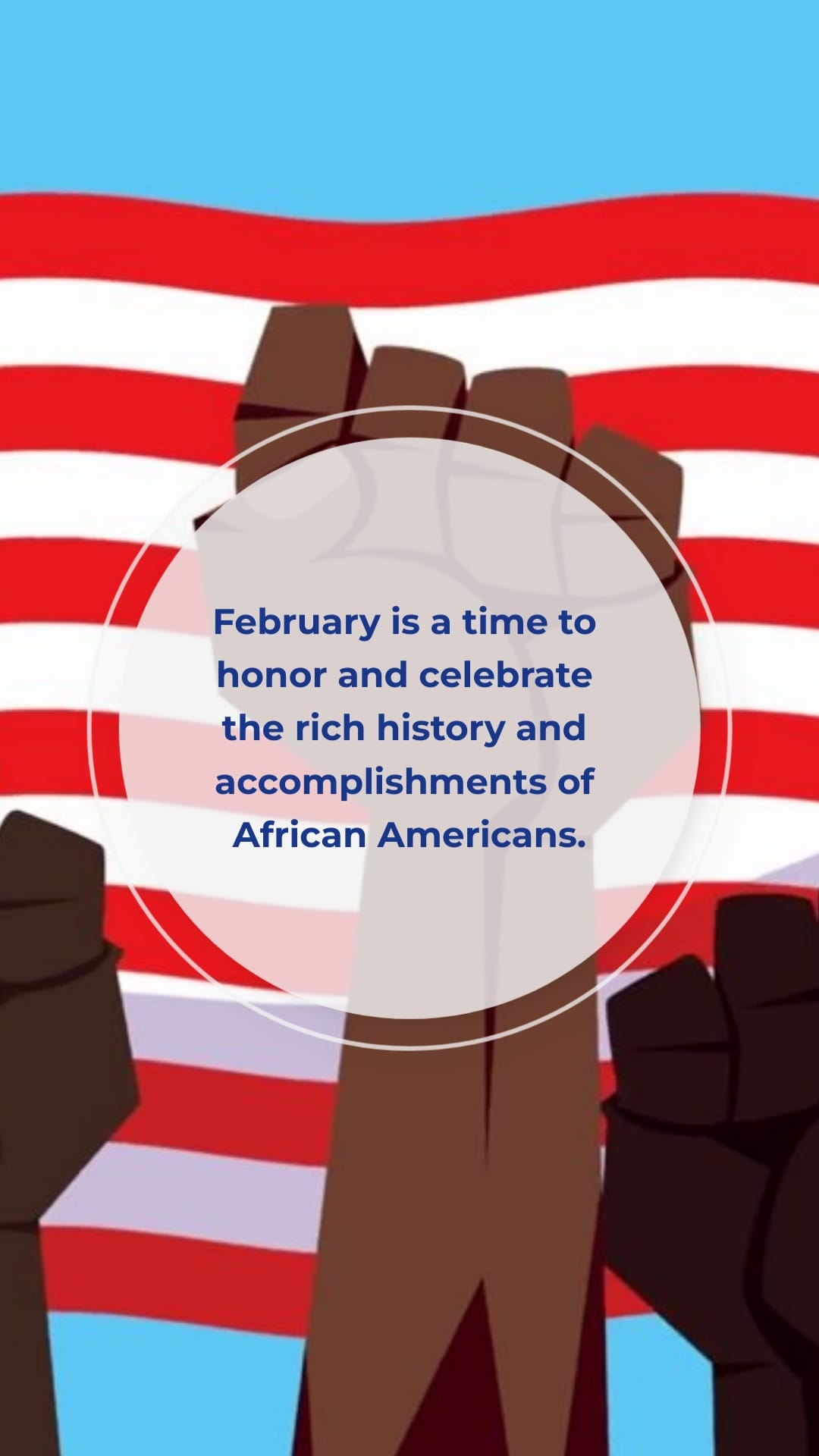 Illustrated African American History Greeting Card Vertical Template