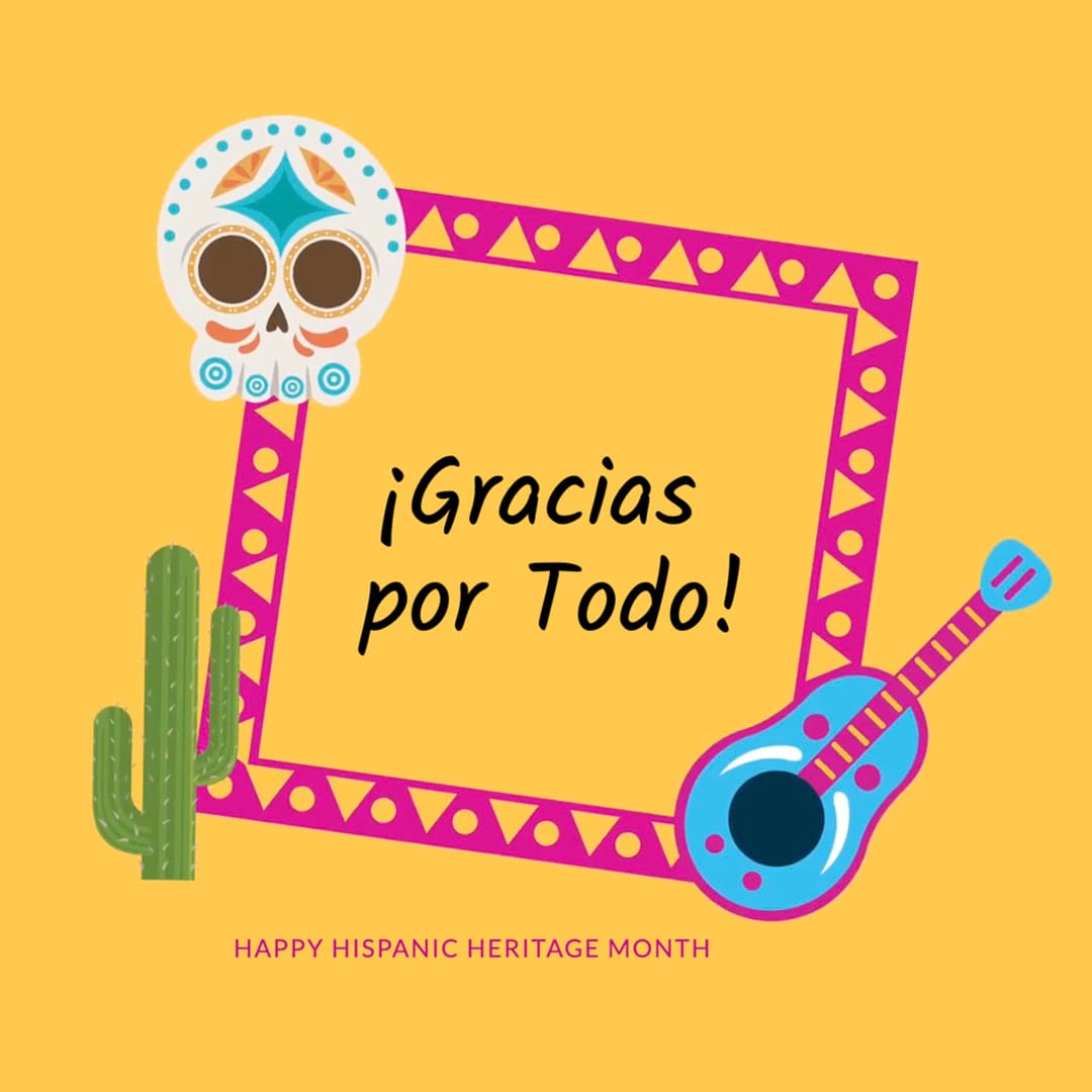 Illustrated Hispanic Heritage Month Greeting Card Square Template