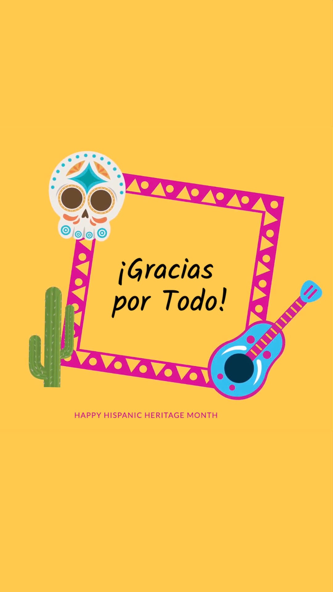 Illustrated Hispanic Heritage Month Greeting Card Vertical Template