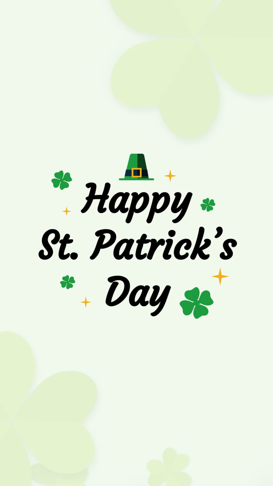 Illustrated St Patricks Day Greeting Card Vertical Template