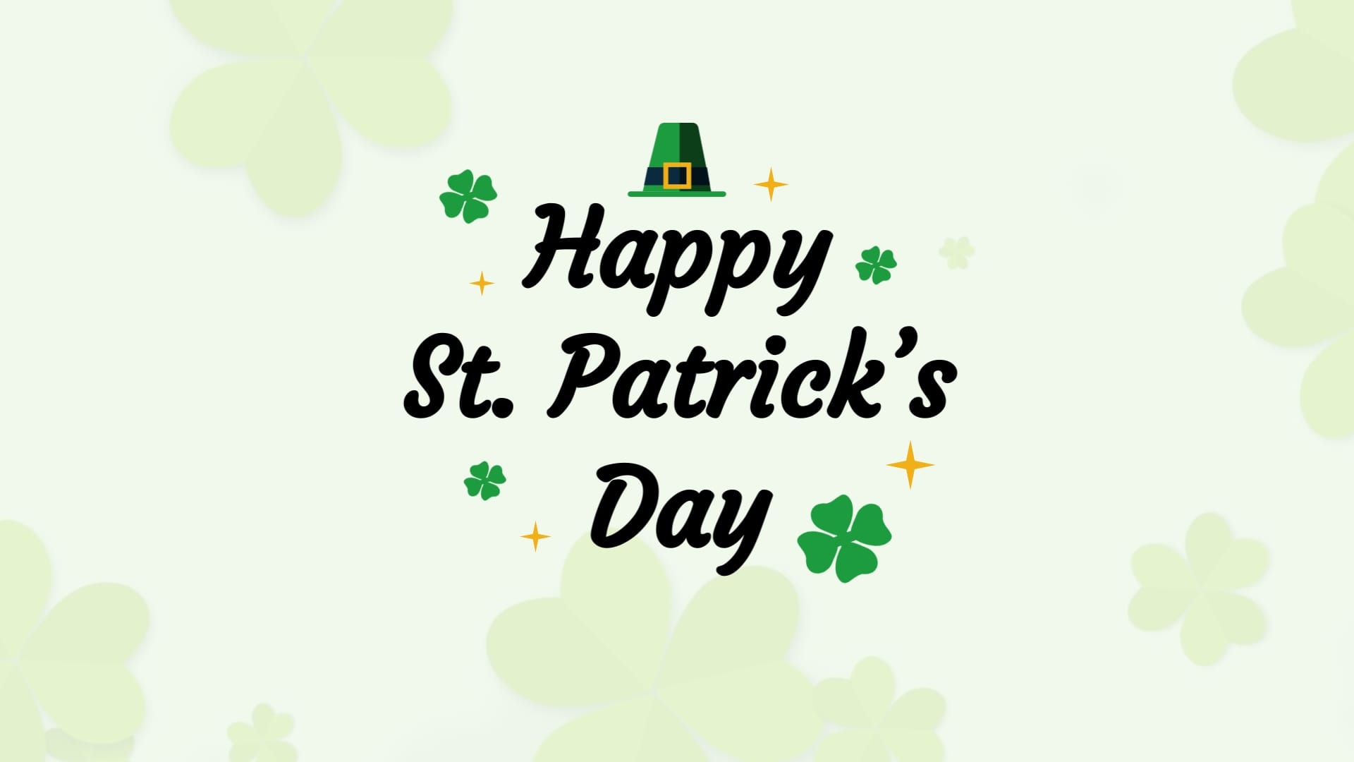Illustrated St Patricks Day Greeting Card Template