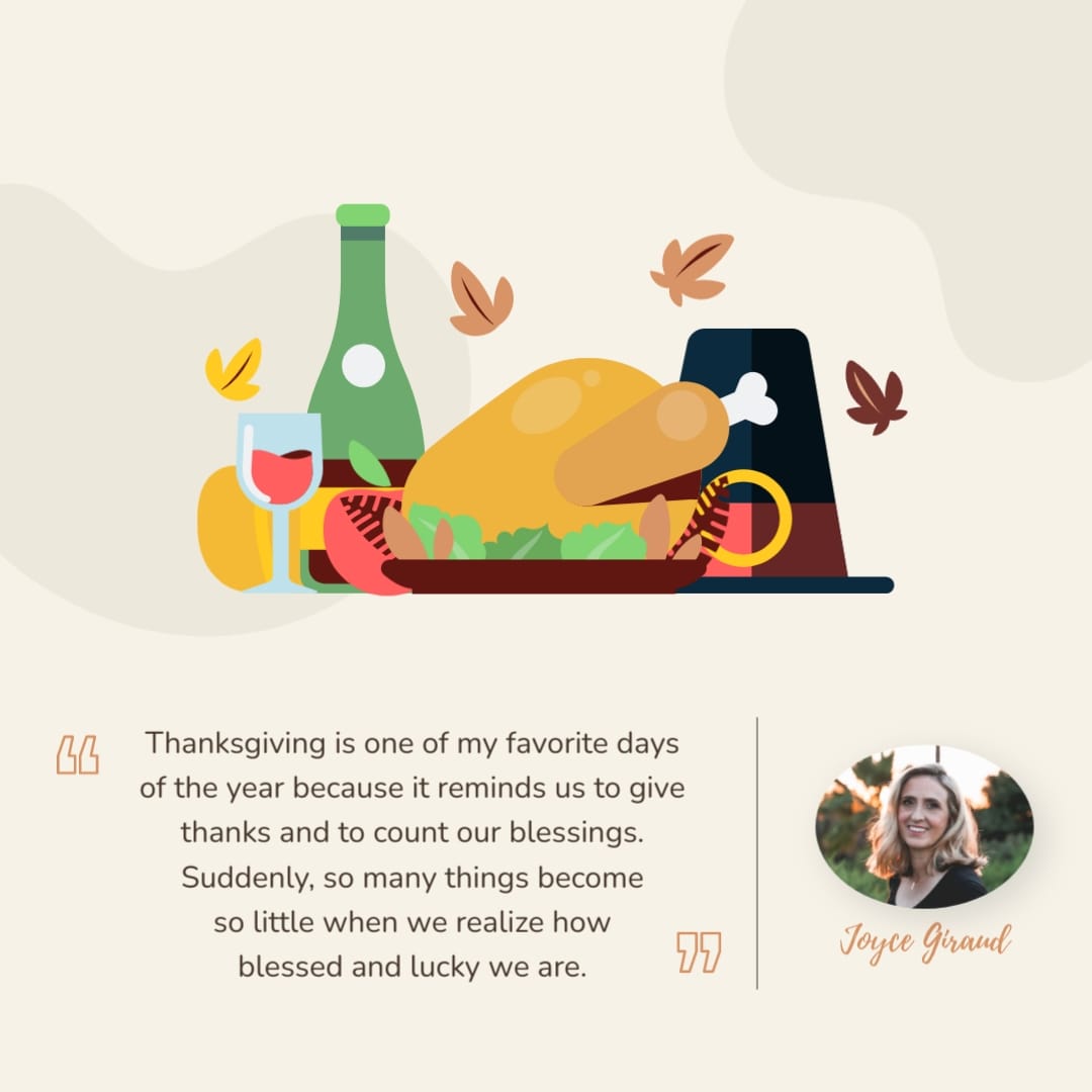 Illustrated Thanksgiving Day Greeting Card Square Template