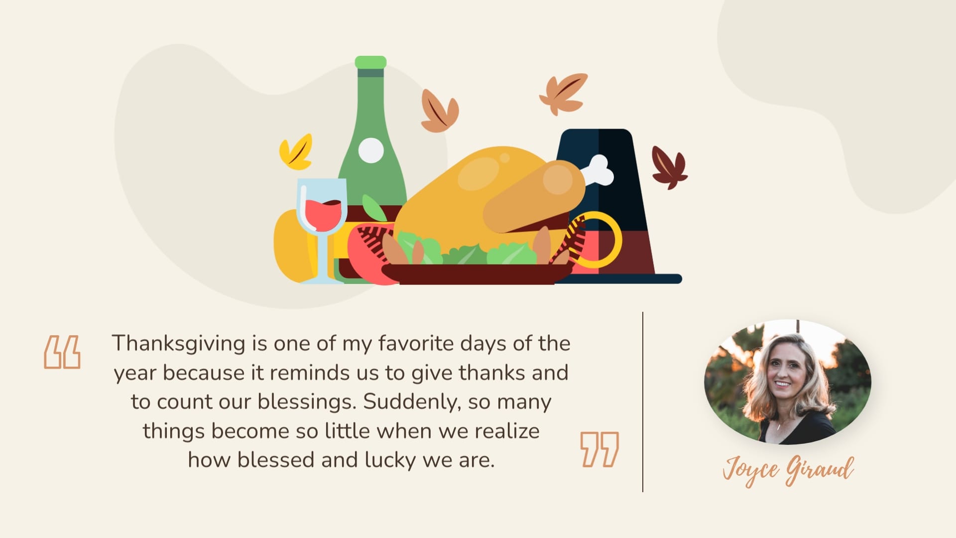 Illustrated Thanksgiving Day Greeting Card Template