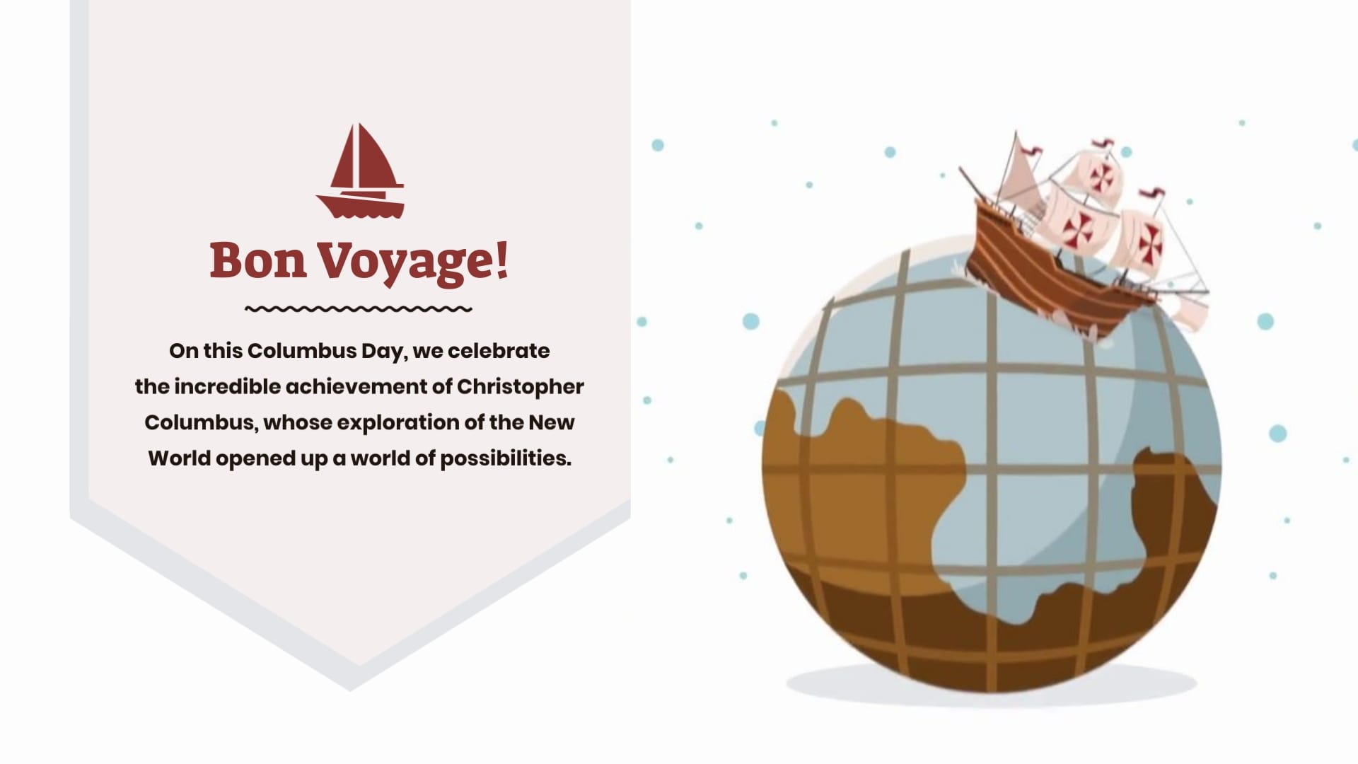 Illustration Columbus Day Greeting Card Template