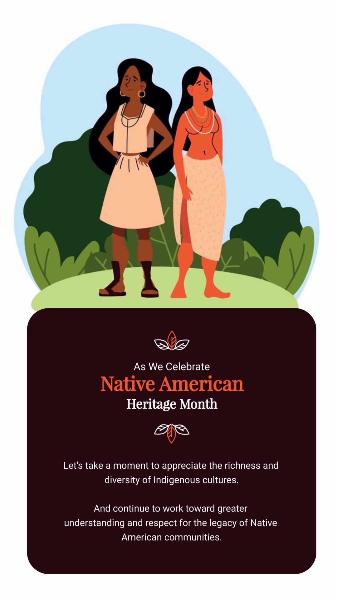 Illustration Native American Heritage Month Greeting Card Vertical Template