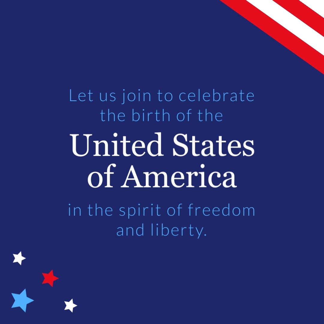 Independence Day Celebration Greeting Card Square Template