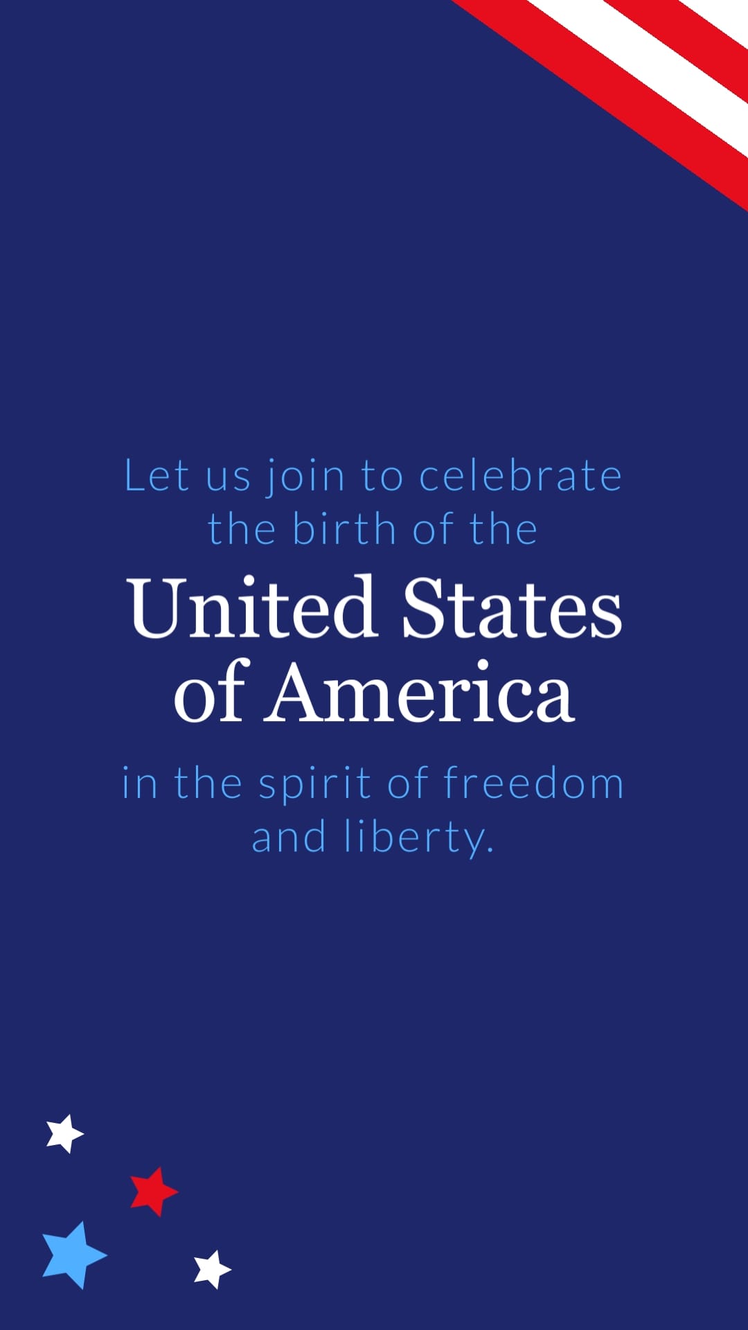 Independence Day Celebration Greeting Card Vertical Template