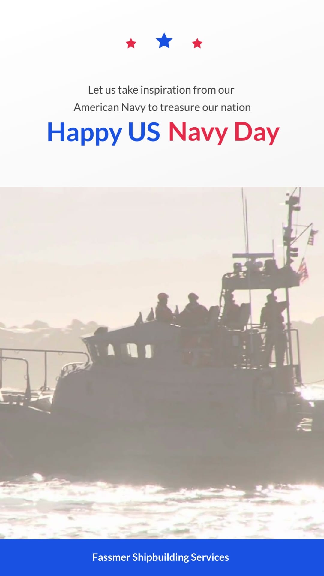 Inspirational Navy Day Greeting Card Vertical Template
