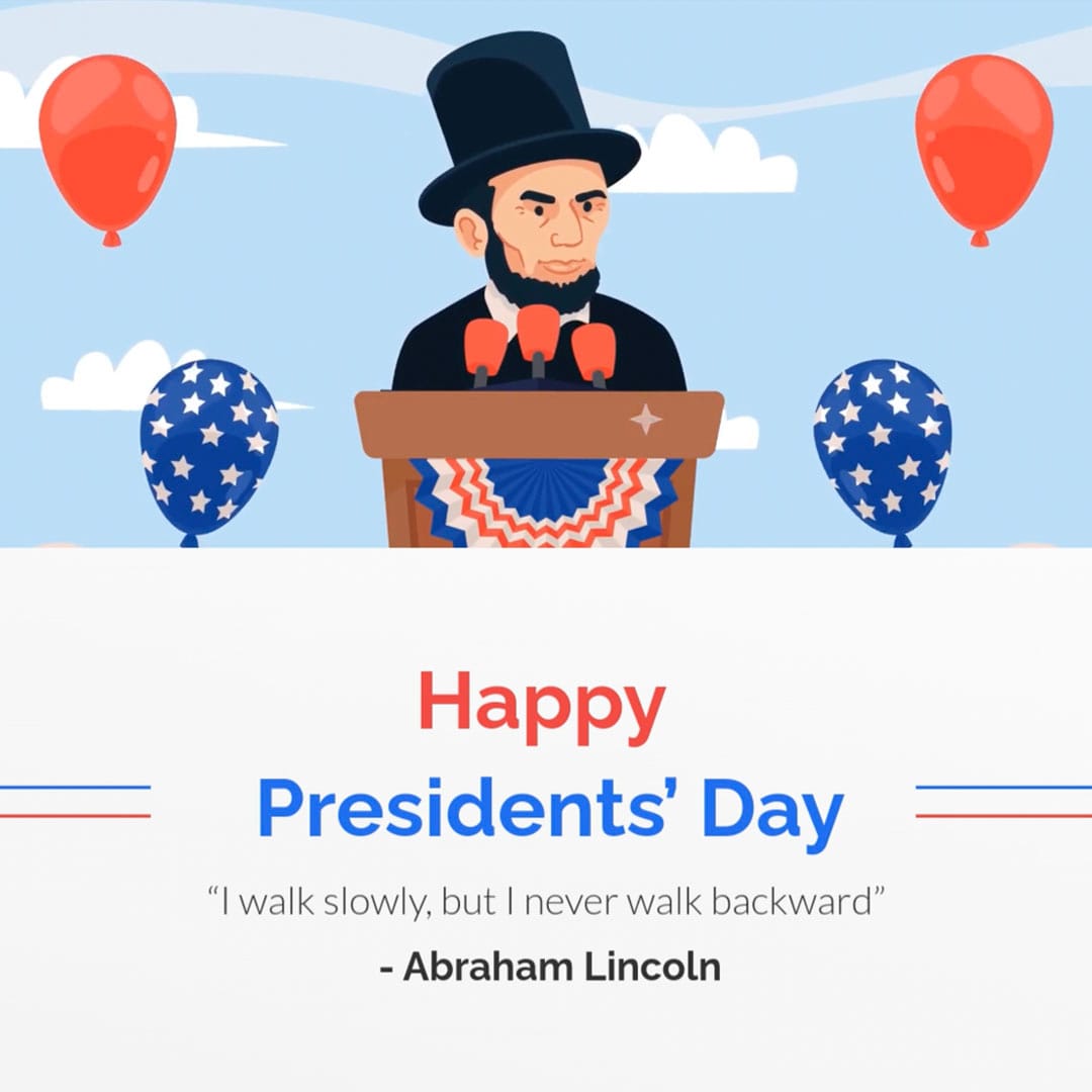 Inspirational Presidents Day Greeting Card Square Template