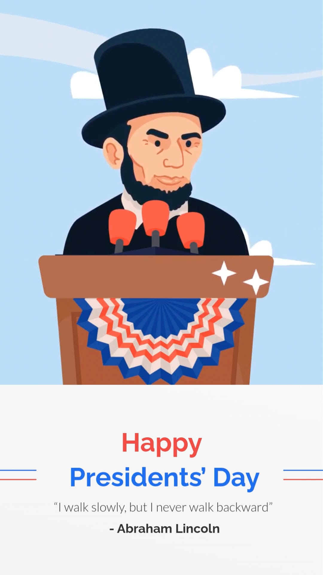 Inspirational Presidents Day Greeting Card Vertical Template