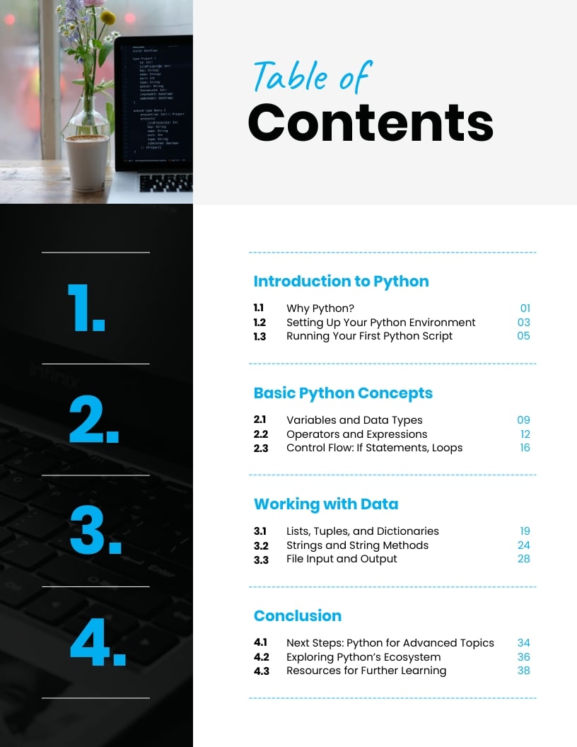 Interactive Notebook Table of Contents Template
