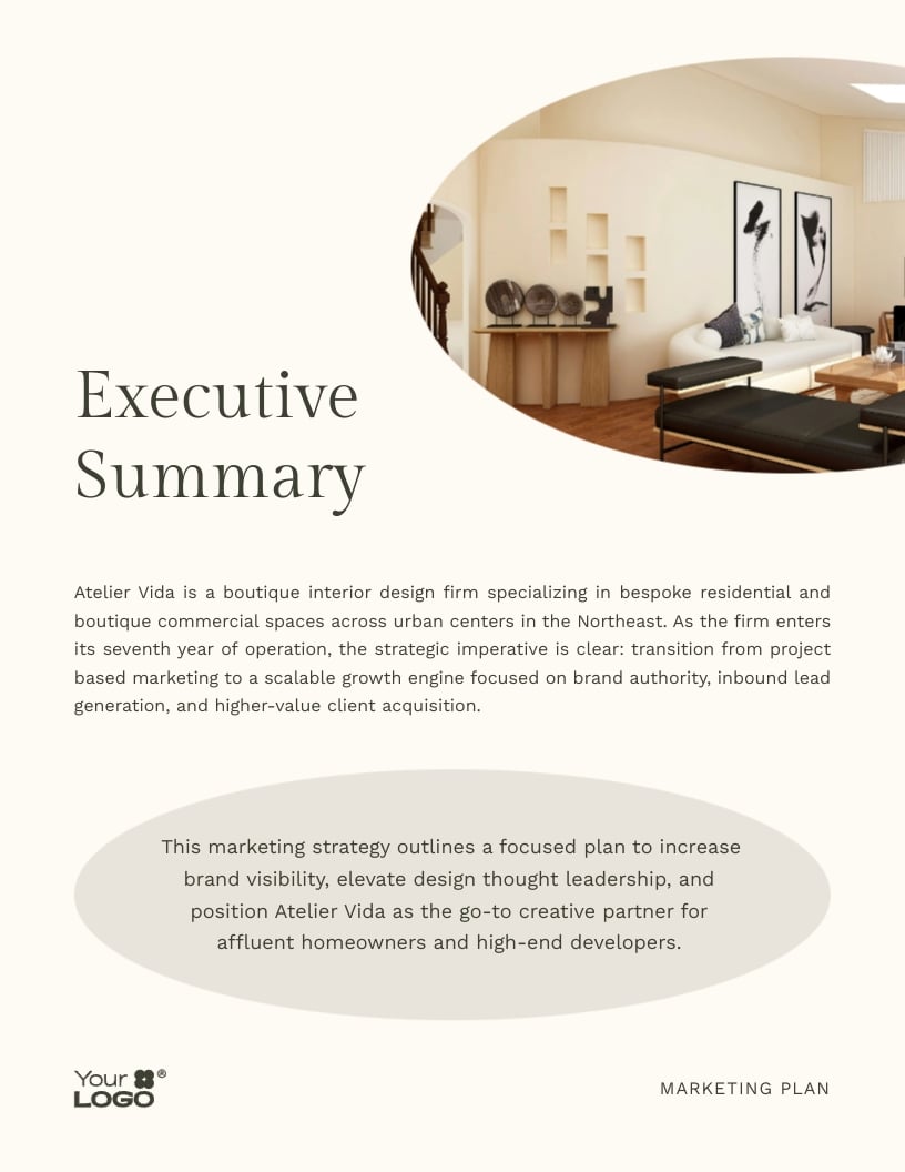 Interior Design Firm Marketing Plan Template - Slide 3 Interior Design Firm Marketing Plan Template - Slide 3