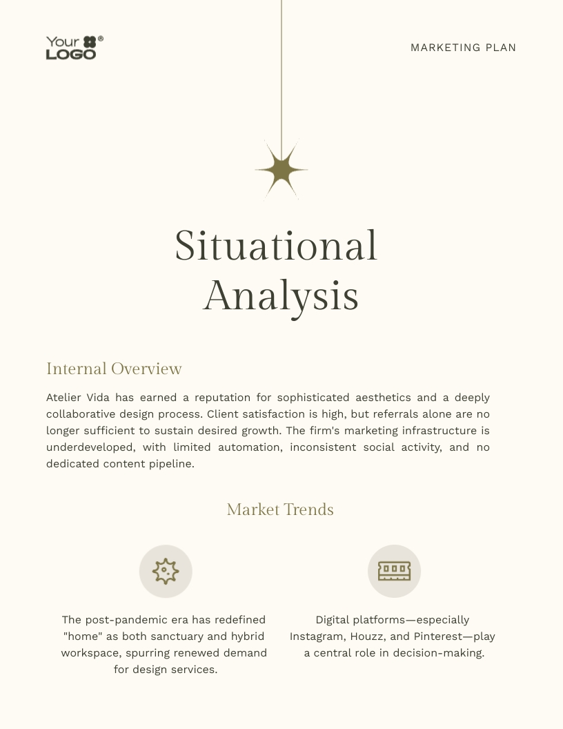 Interior Design Firm Marketing Plan Template - Slide 4 Interior Design Firm Marketing Plan Template - Slide 4