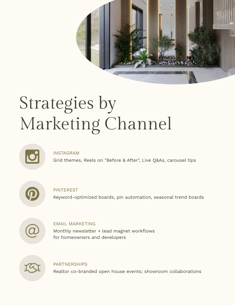 Interior Design Firm Marketing Plan Template - Slide 8 Interior Design Firm Marketing Plan Template - Slide 8