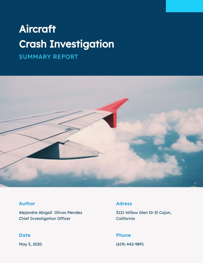 Investigation Summary Report Template