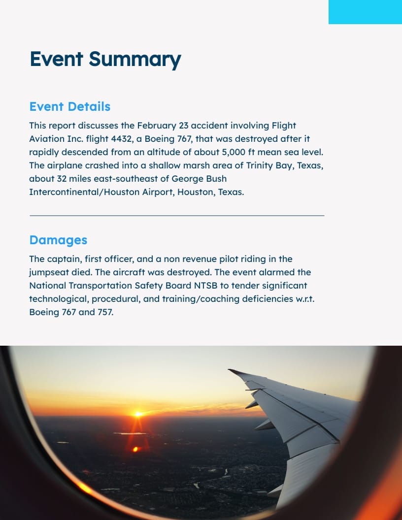 Investigation Summary Report Template Visme