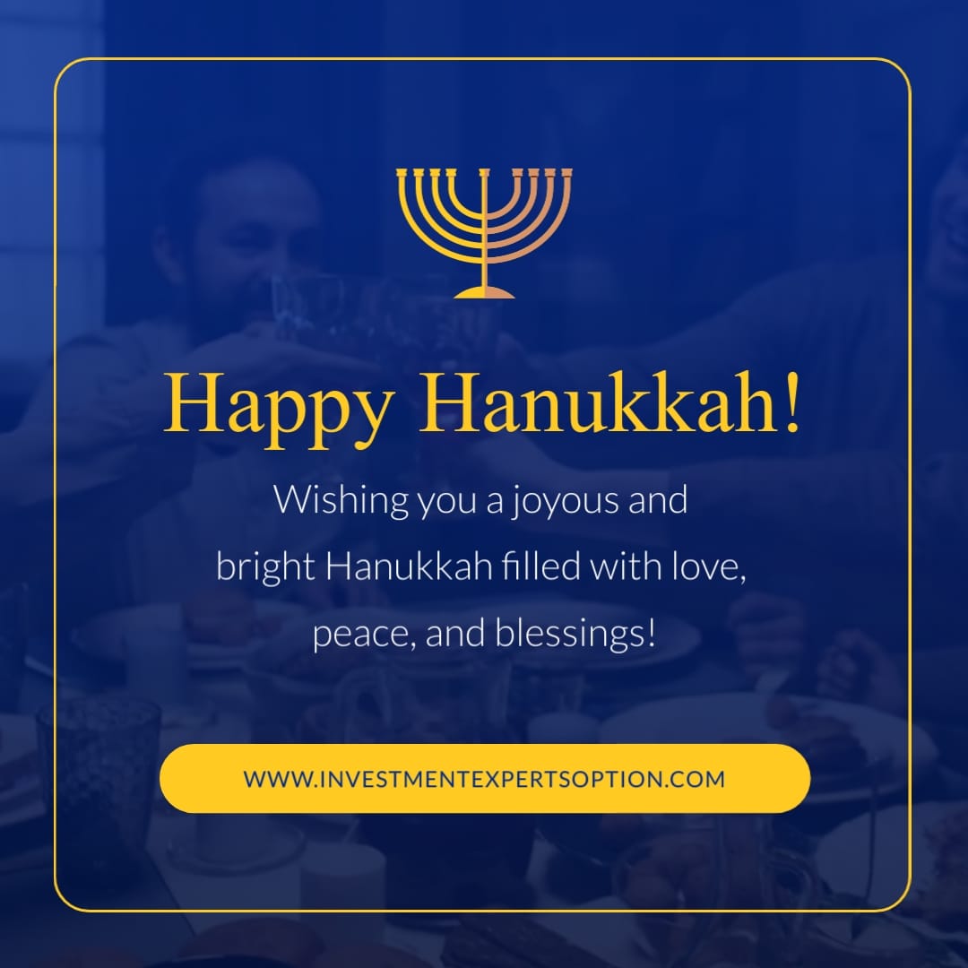 Animated Investment Client Hanukkah Greeting Card Square Template