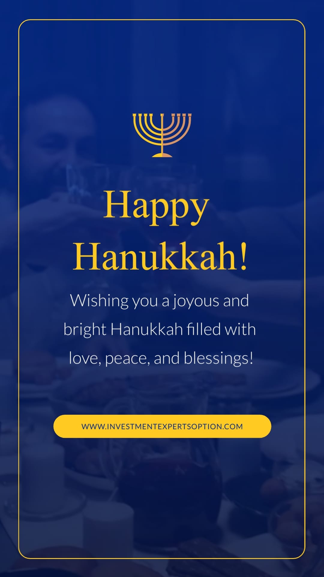 Animated Investment Client Hanukkah Greeting Card Vertical Template