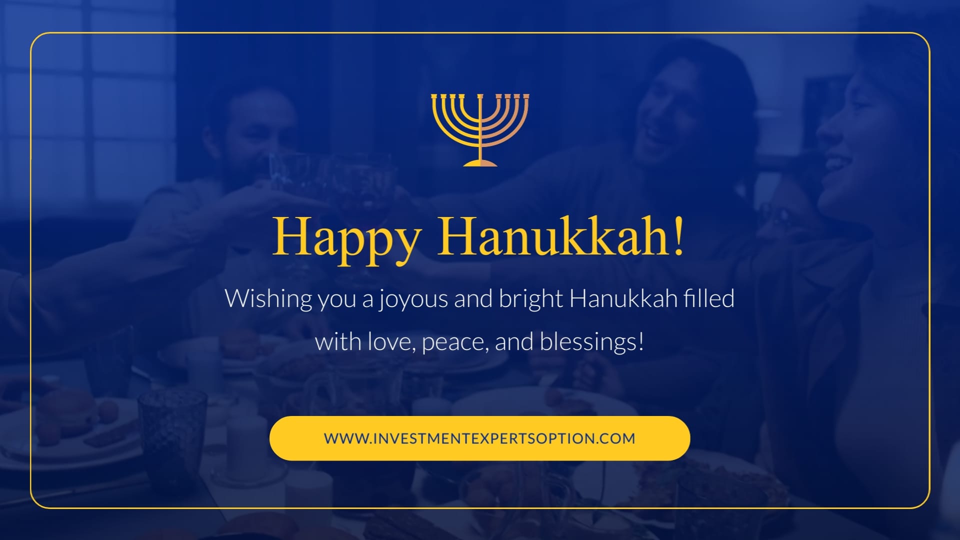 Animated Investment Client Hanukkah Greeting Card Template