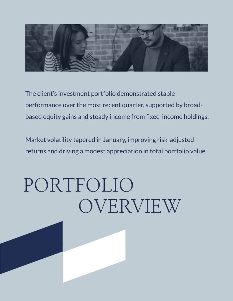 Investment Portfolio Overview Report Template | Visme