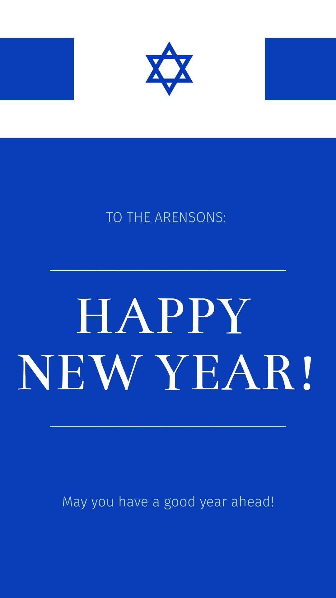 Jewish New Year Wish Animated Vertical Template