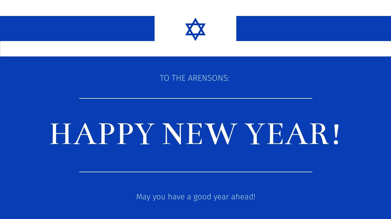 Jewish New Year Wish Animated Wide Template