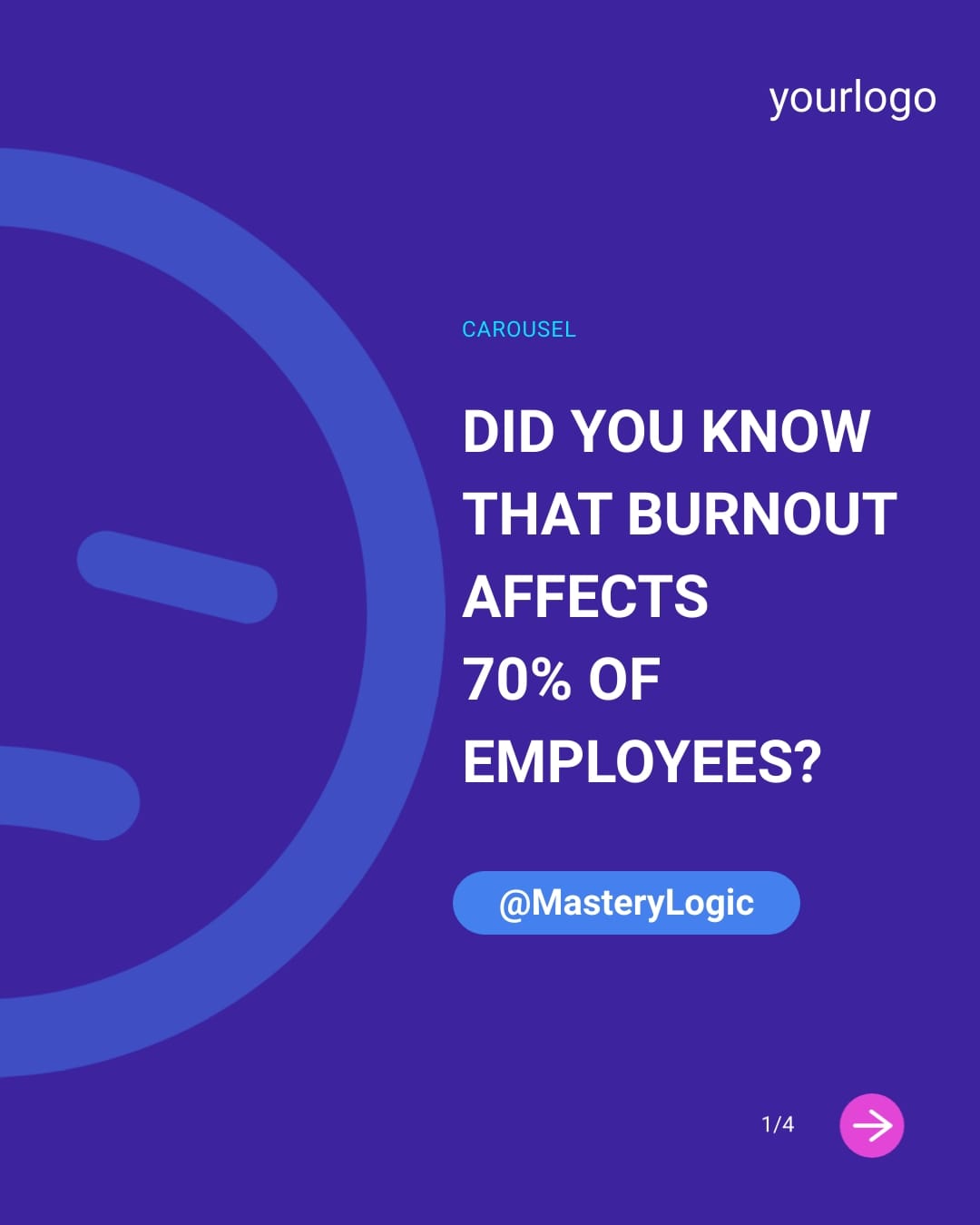 Job Burnout Twitter Carousel Post Vertical Template