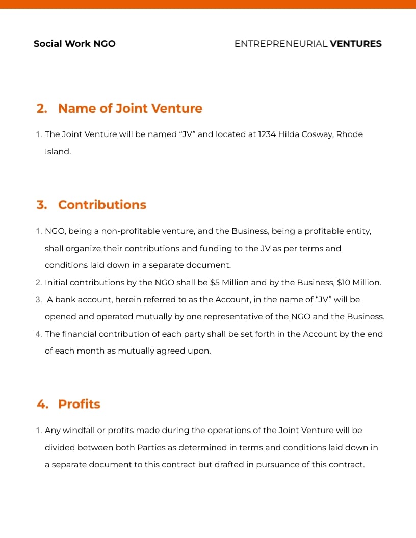 Joint Venture Agreement Template - Slide 3 Joint Venture Agreement Template - Slide 3