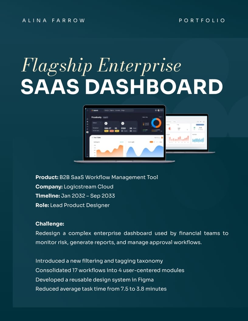 Lead Product Designer Portfolio Template - Slide 4 Lead Product Designer Portfolio Template - Slide 4
