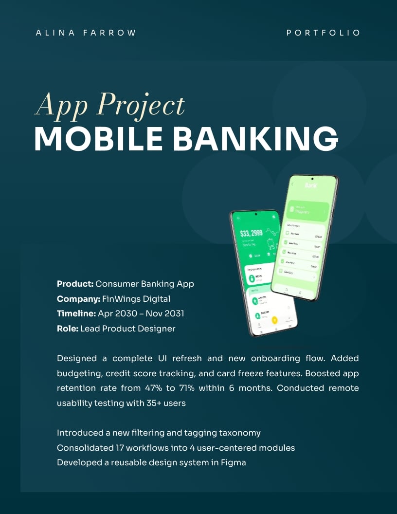 Lead Product Designer Portfolio Template - Slide 5 Lead Product Designer Portfolio Template - Slide 5