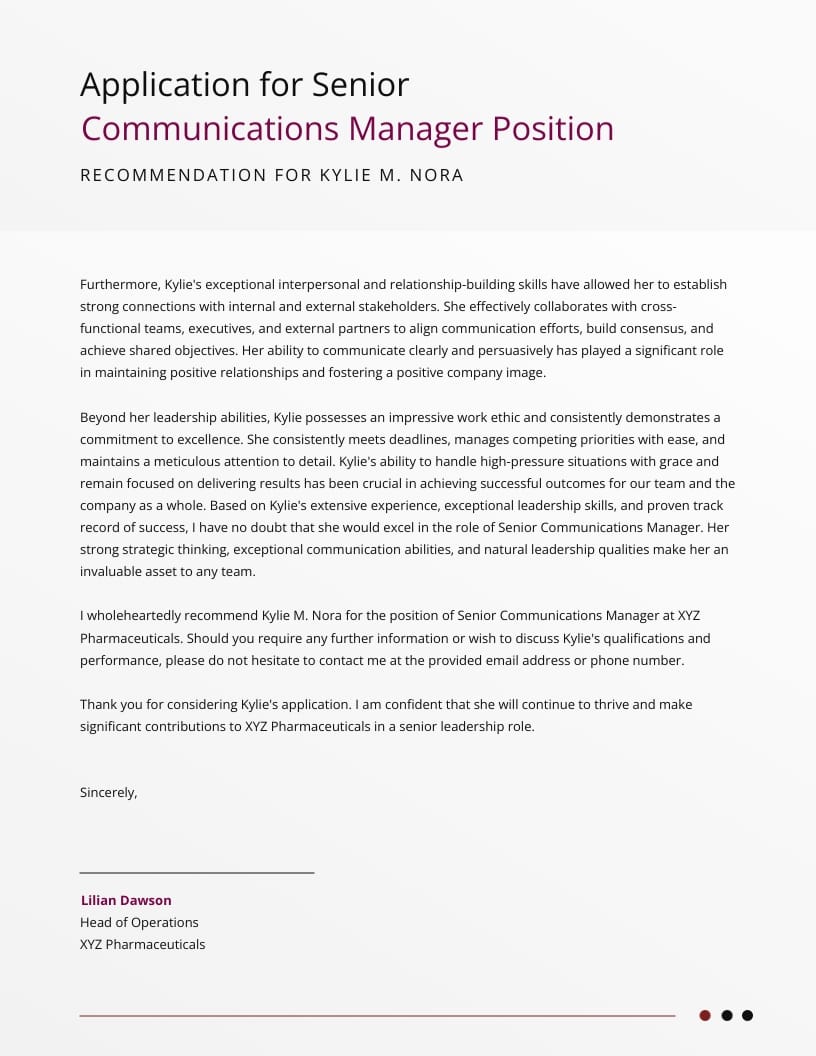 Leadership Endorsement Recommendation Letter Template - Slide 2 Leadership Endorsement Recommendation Letter Template - Slide 2