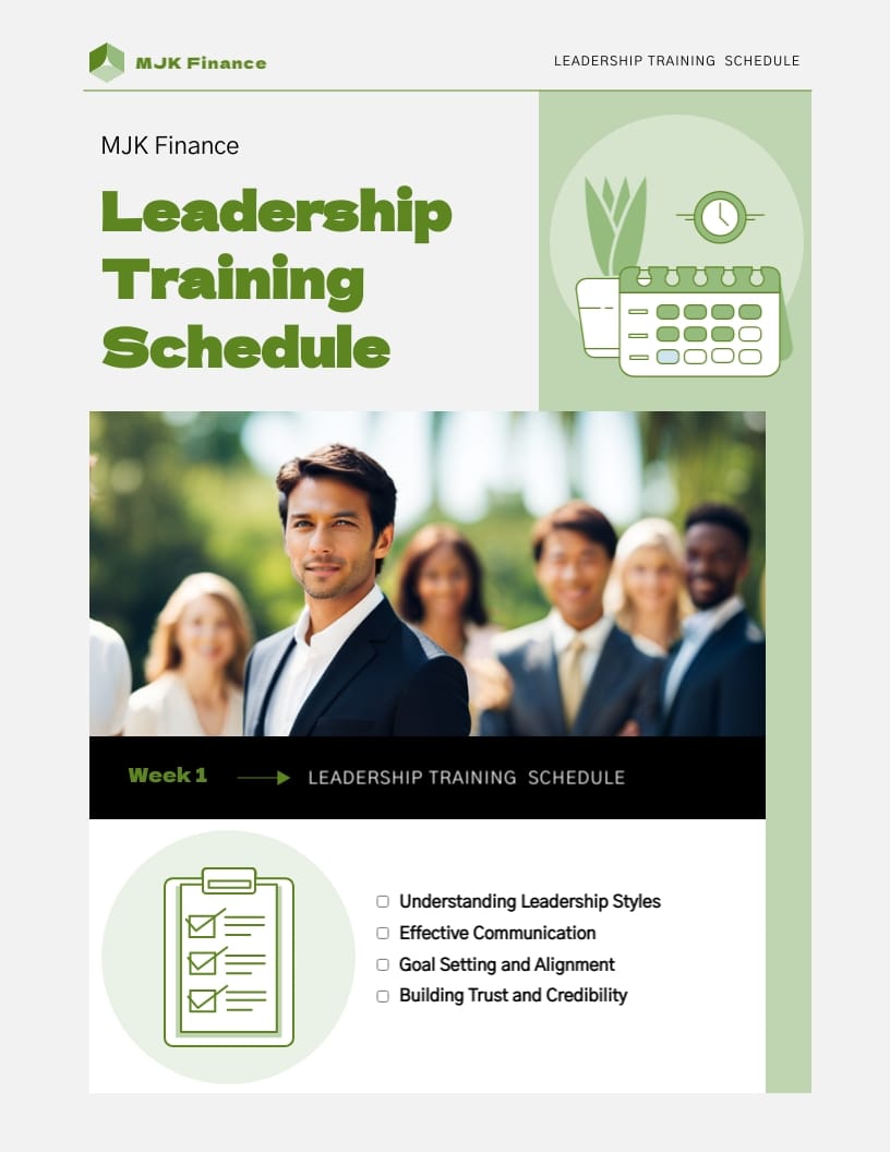 Leadership Training Schedule