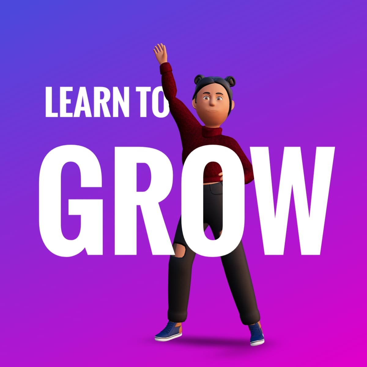 Learn to Grow LinkedIn Post Template