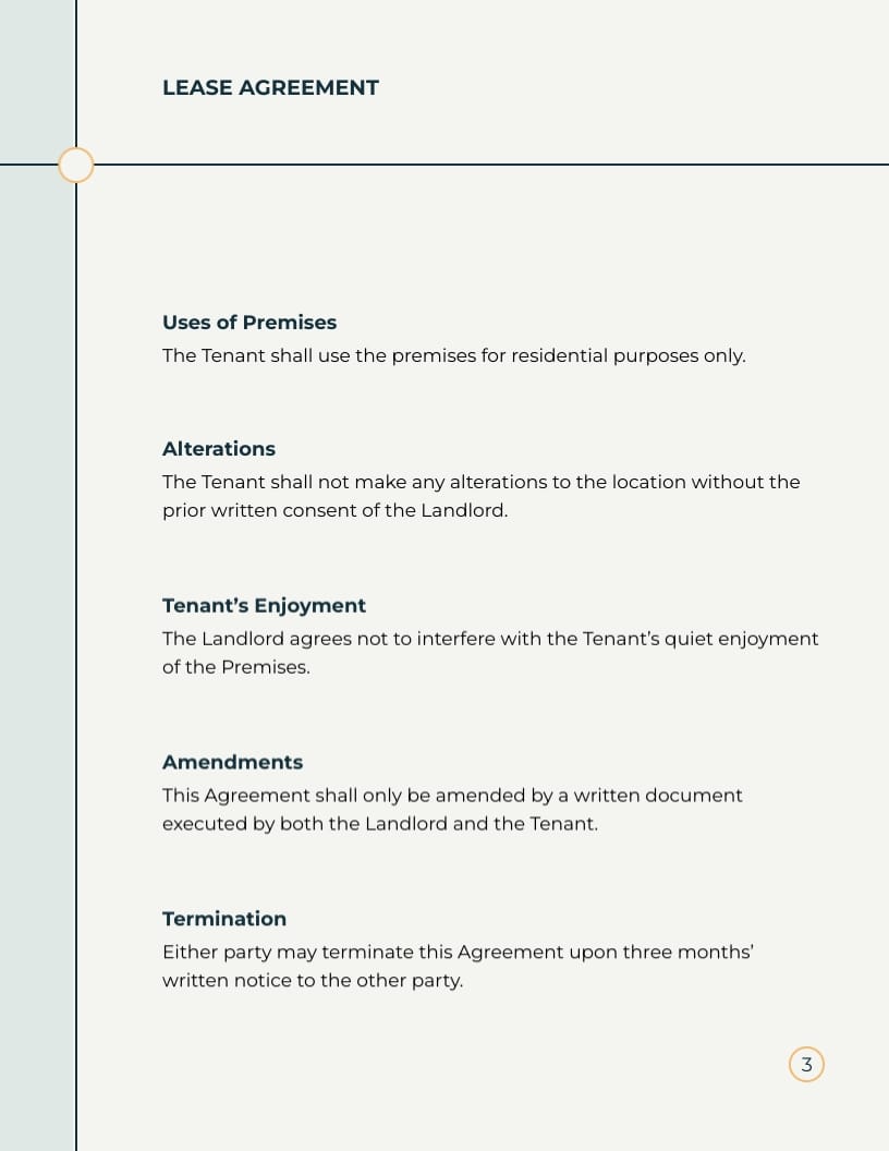 Lease Agreement Template - Slide 3 Lease Agreement Template - Slide 3