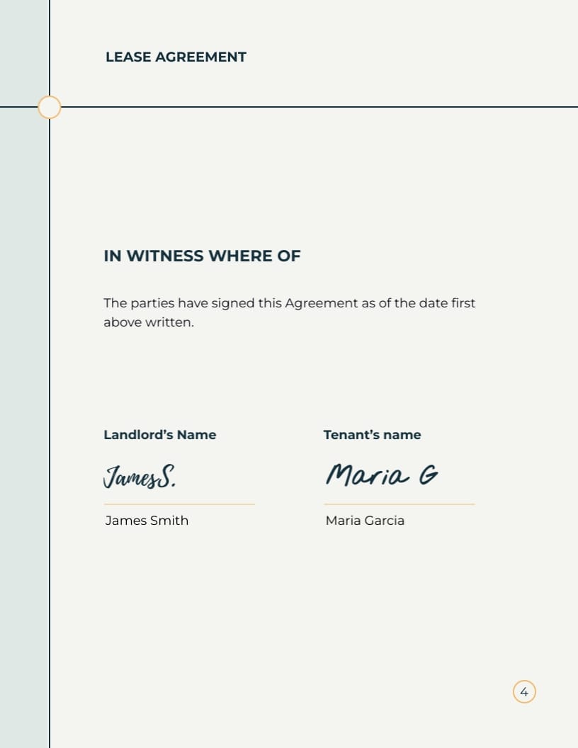 Lease Agreement Template - Slide 4 Lease Agreement Template - Slide 4
