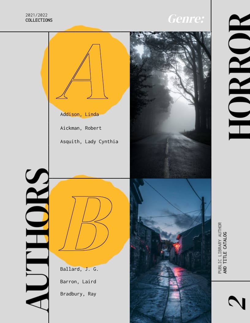 Library Book Catalog Template | Visme