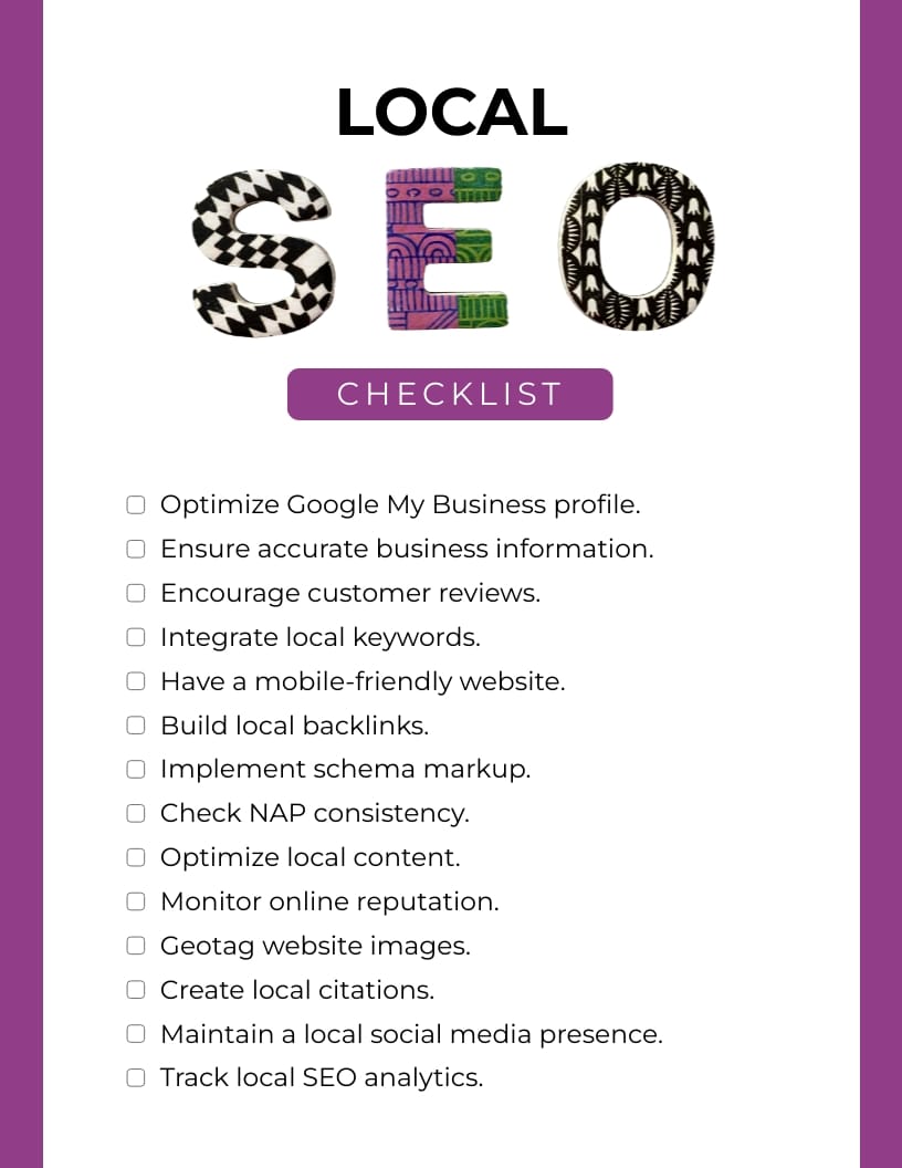 Local SEO Checklist Template Local SEO Checklist Template