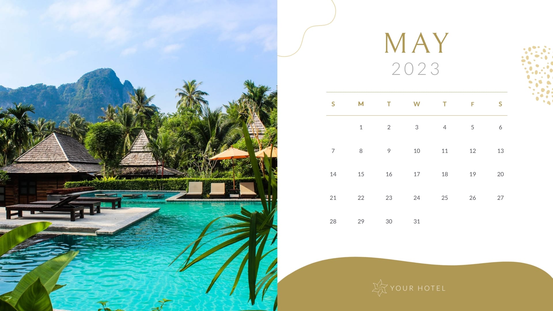 Luxury Hotel Calendar Template - Slide 5 Luxury Hotel Calendar Template - Slide 5
