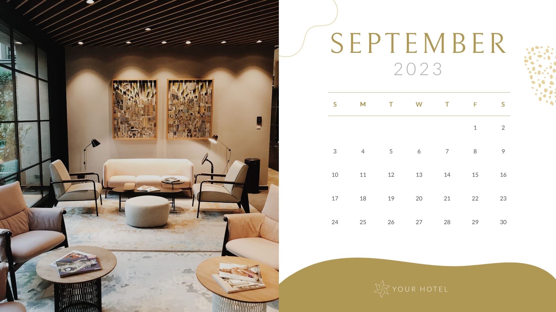 Luxury Hotel Calendar Template - Slide 9 Luxury Hotel Calendar Template - Slide 9