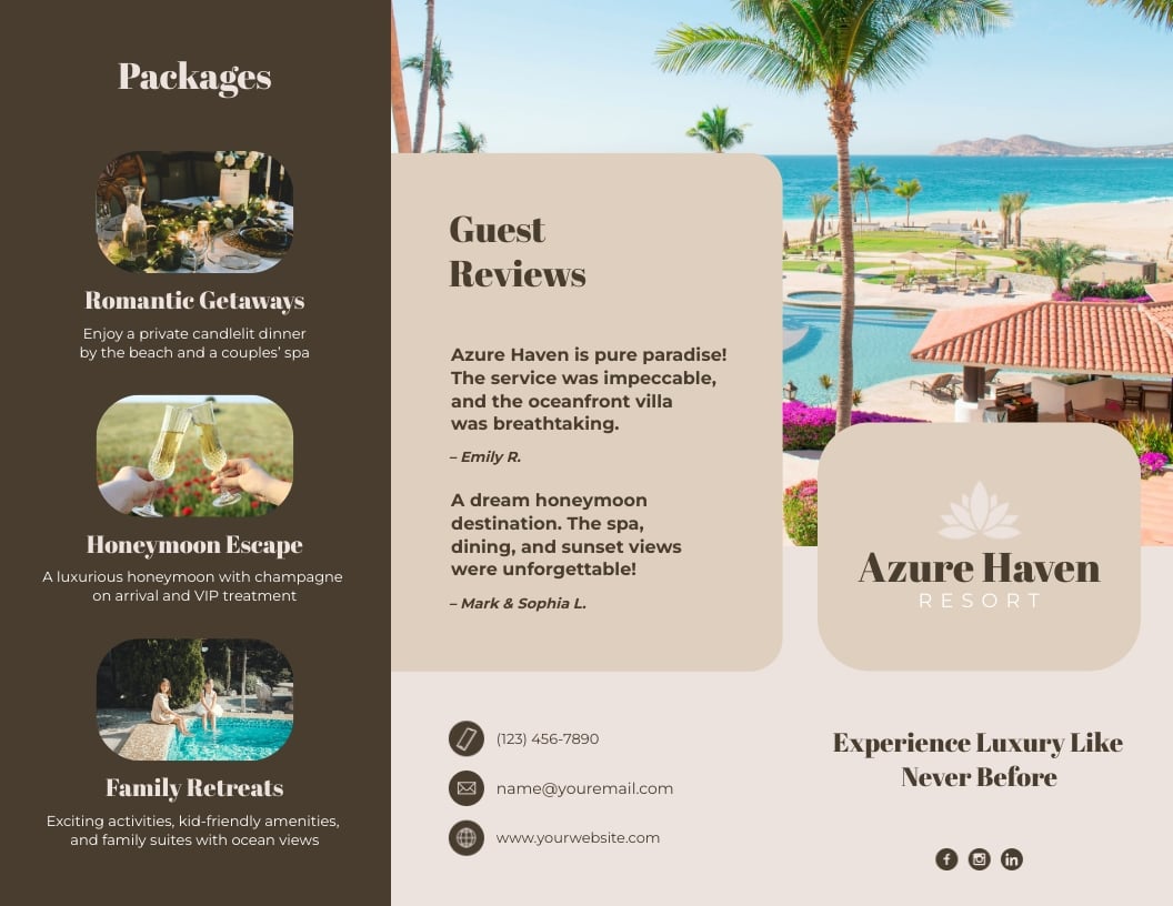 Luxury Resort Trifold Brochure Template