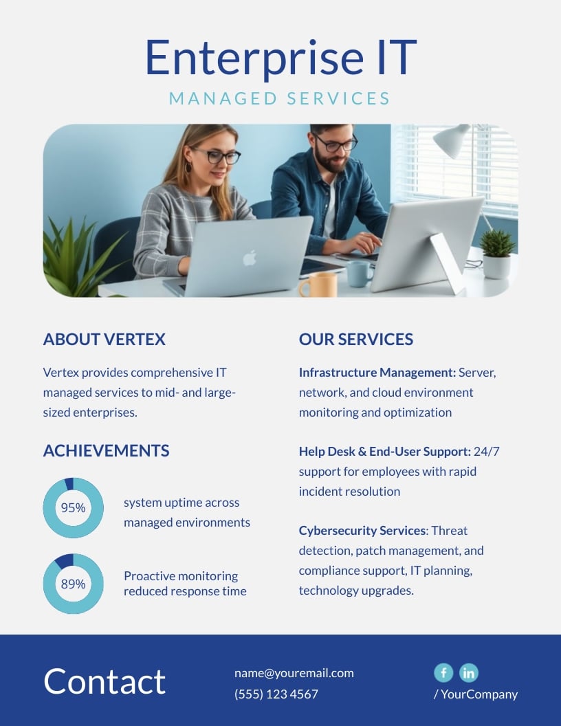 Managed Services One Pager Template