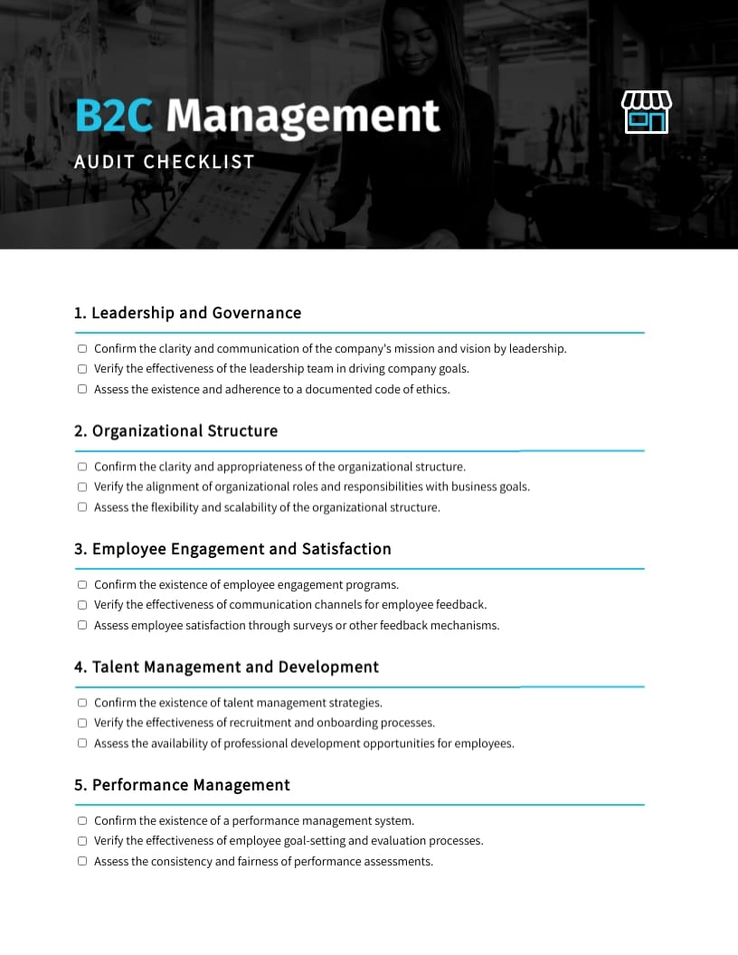 Management Audit Checklist Template
