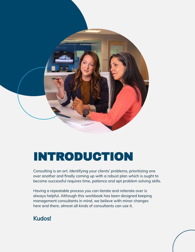 Management Consulting Workbook Template - Slide 4 Management Consulting Workbook Template - Slide 4