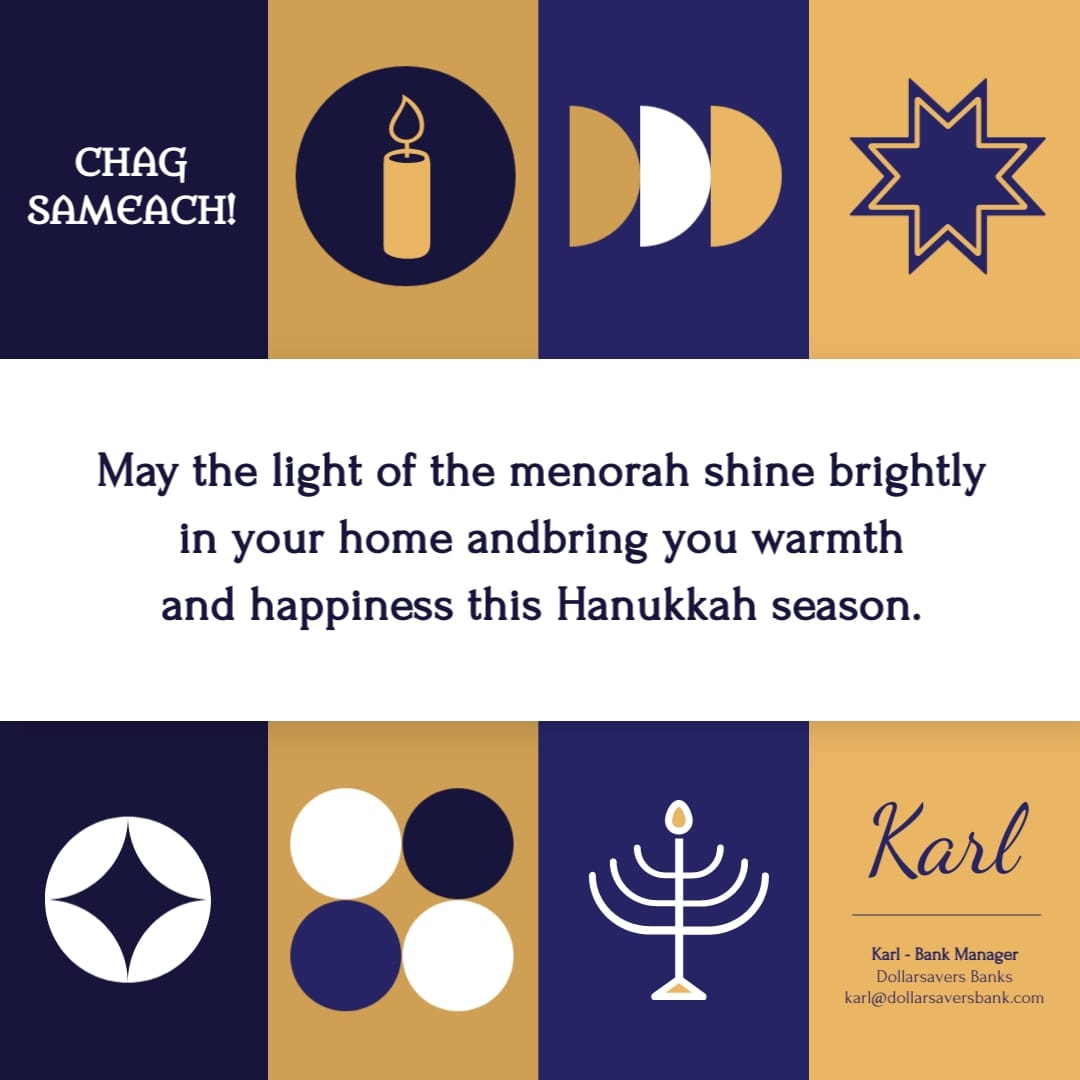 Manager Hanukkah Greeting Card Square Template